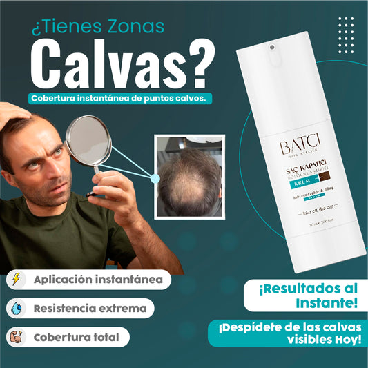Tinte para cabello fino y puntos calvos.