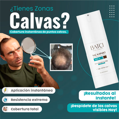 Tinte para cabello fino y puntos calvos.